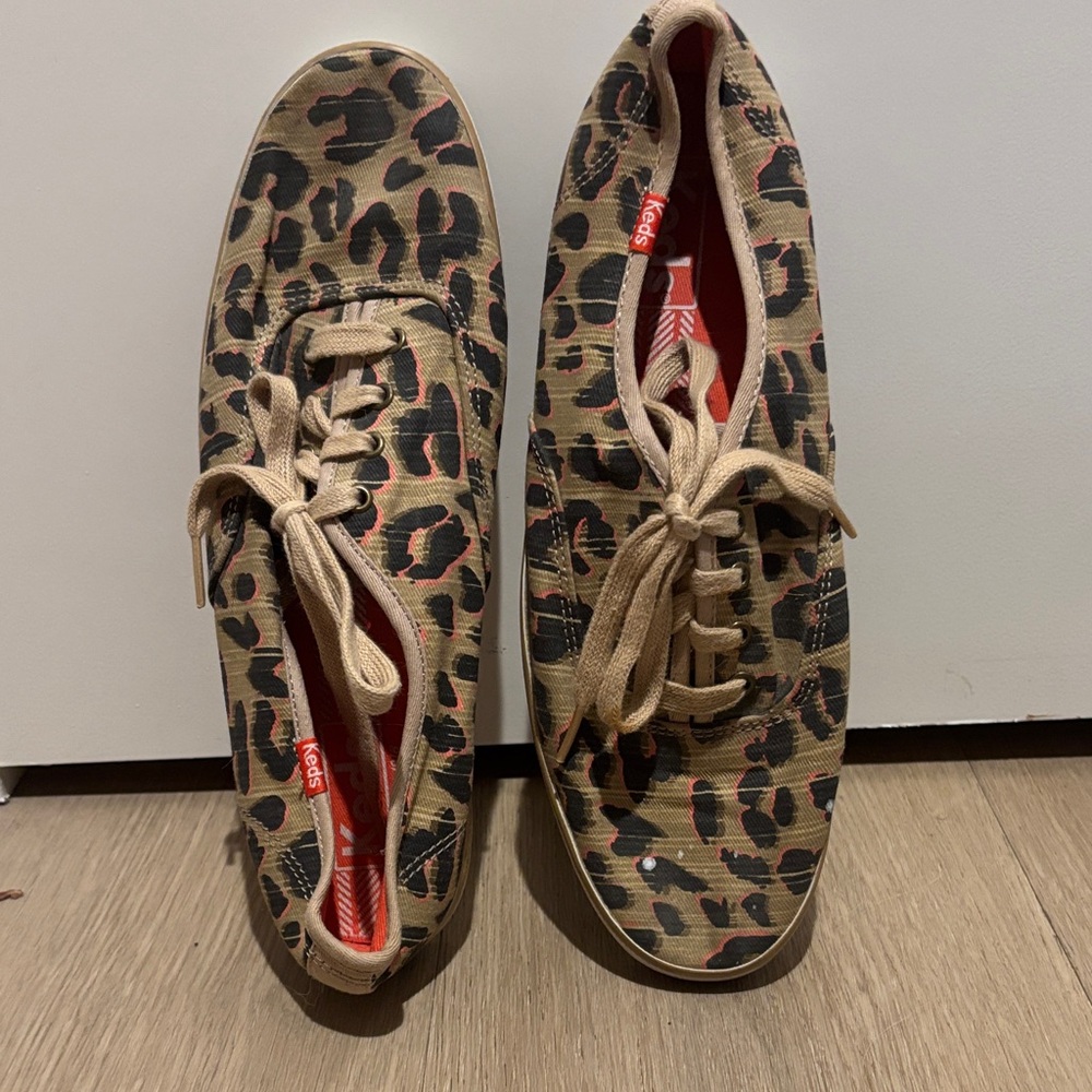 Keds Women's Leopard Print Sneakers - Tan and Black